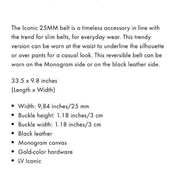 EUC Louis Vuitton 25mm reversible belt (black/brown logo) - Picture 13 of 16